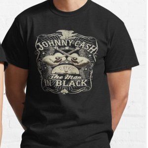 Johnny Cash Black Short Sleeve Graphic Band Tee